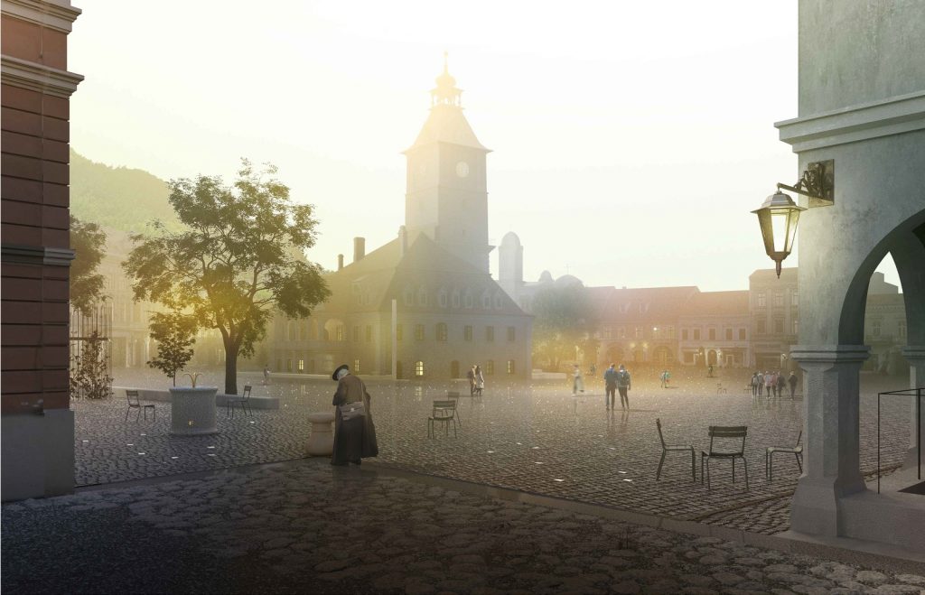 Randare Piața Sfatului - proiectul câștigător